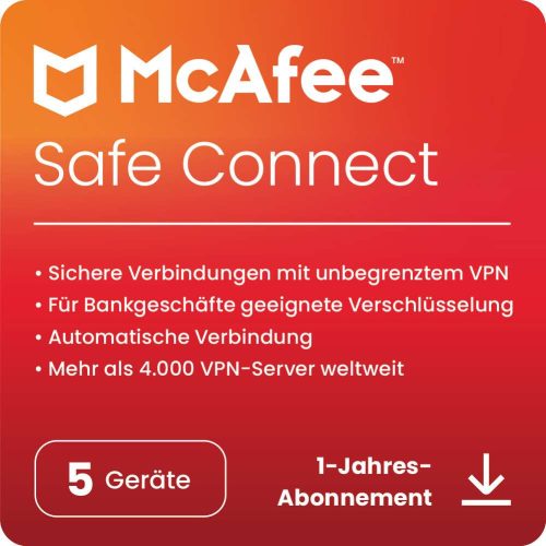 McAfee VPN Safe Connect | 5 devices